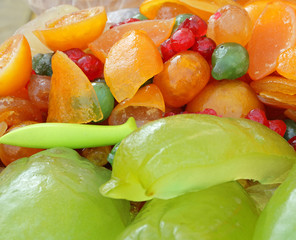 Mix of Candied fruit on italian market