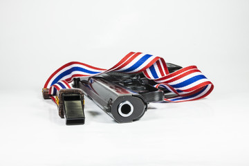 whistles with Thailand national flag lanyard