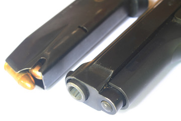 close up Gun with ammunition