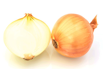Fresh onion on  white background