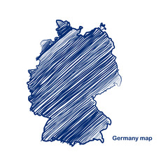 Germany map hand drawn background vector,illustration