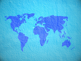Grunge concrete world map