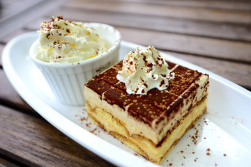 Chocolate Fudge Cake and cream