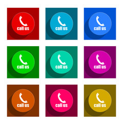 call us colorful flat icons