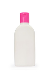Packaging bottles, plastic, soap, shampoo white background