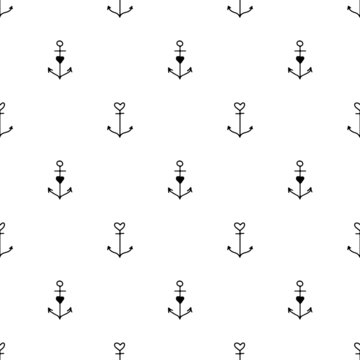 Seamless hand drawn nautical pattern