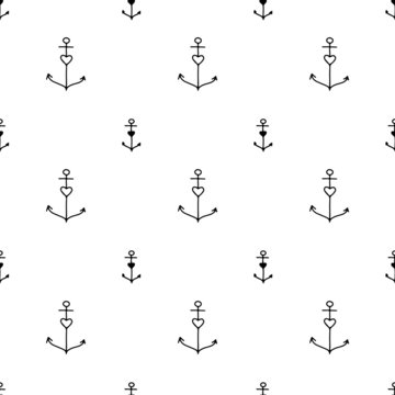 Seamless hand drawn nautical pattern