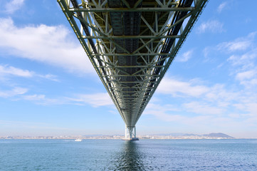 Bottom view of akashi Kaikyo bridge -2