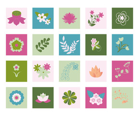 Flower Vector Symbols  icon set- Illustration