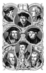 Fototapeta na wymiar History Christianity : Protestant Reformers - 16th century