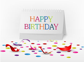 Happy birthday greetings card with note paper