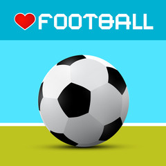 Love Football Theme on Blue and Green Background