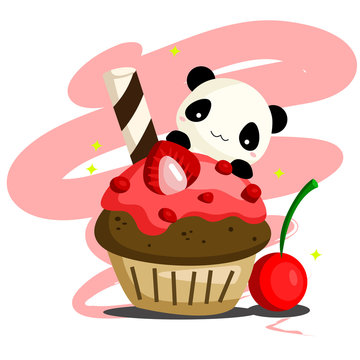Panda and dessert