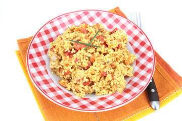 salade de pâtes et poulet