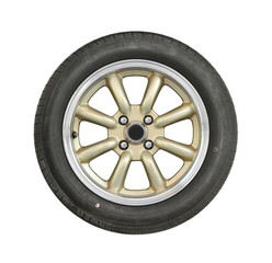 Obraz premium Car wheel isolated on white background