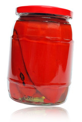 Red peppers in vinegar