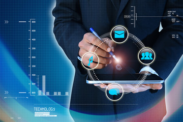 Hand holding mobile smart phone