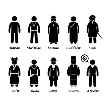 Religion of People in the World Cliparts