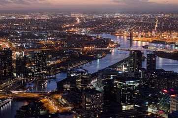 Fototapeta na wymiar Aerial view of Melbourne Australia