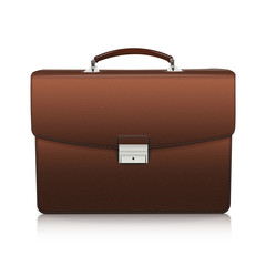 Detailed brown briefcase with leather texture
