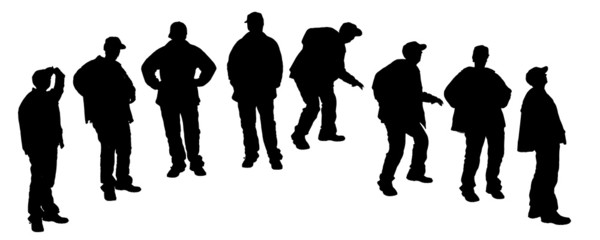 Vector silhouette of old people.