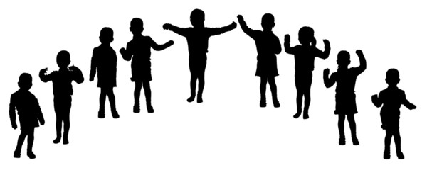 Vector silhouette of girl.