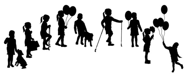 Vector silhouette of a girl.