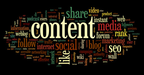 Content conept in word tag cloud