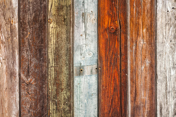 Wooden planks of various colors