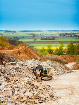 Earth mover in industry area