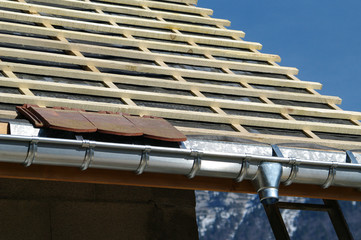 détail de couverture de toit - zinguerie