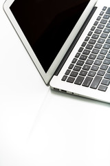 Modern laptop computer on white
