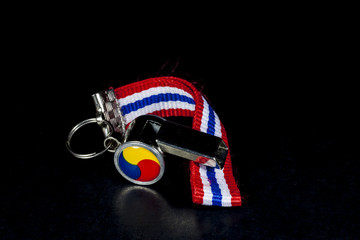 whistles with Thailand national flag lanyard