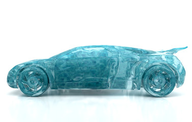 Auto d'acqua, splash, trasporto ecologico, idrogeno