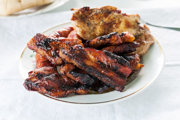 dish with grilled meat