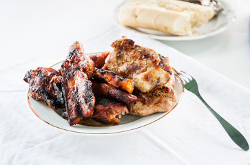 dish with grilled meat