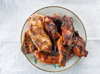 dish with grilled meat