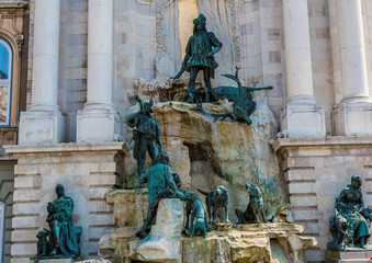 Hunting statue at the Royal palace, Budapest