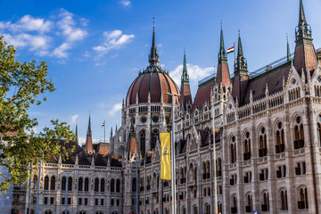Obraz premium The building of the Parliament in Budapest, Hungary