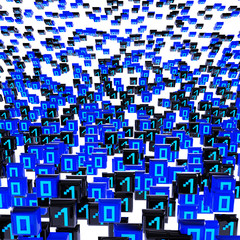 Binary code - 3d Render