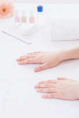 Obraz na płótnie Canvas Preparing hands for manicure.