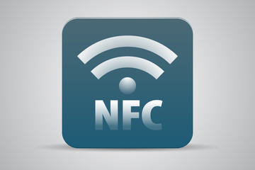 NFC icon button blue green