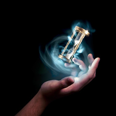 Hourglass, time concept with a high contrast image