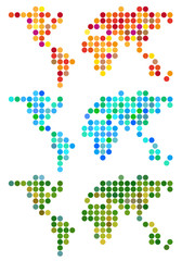 abstract dot world map, vector set