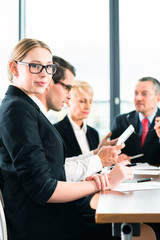 Business - meeting in office, people working with document