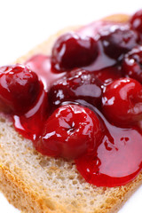 Delicious toast with jam close-up