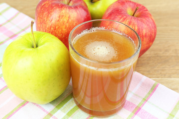 Healthy fresh juice of apples close up