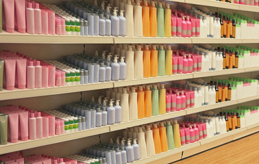 Retail store cosmetic shelves - 64542047