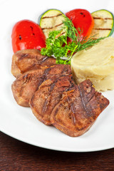 tongue with grilled vegetable