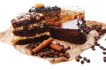 Assortment of pieces of cake, isolated on white © Africa Studio